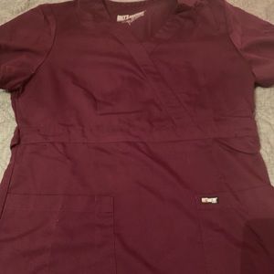 Greys Anatomy mock wrap scrub top